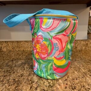 Lilly Pulitzer So a Peeling Elephant Pink Green Tote Bag Insulated Cooler Beach